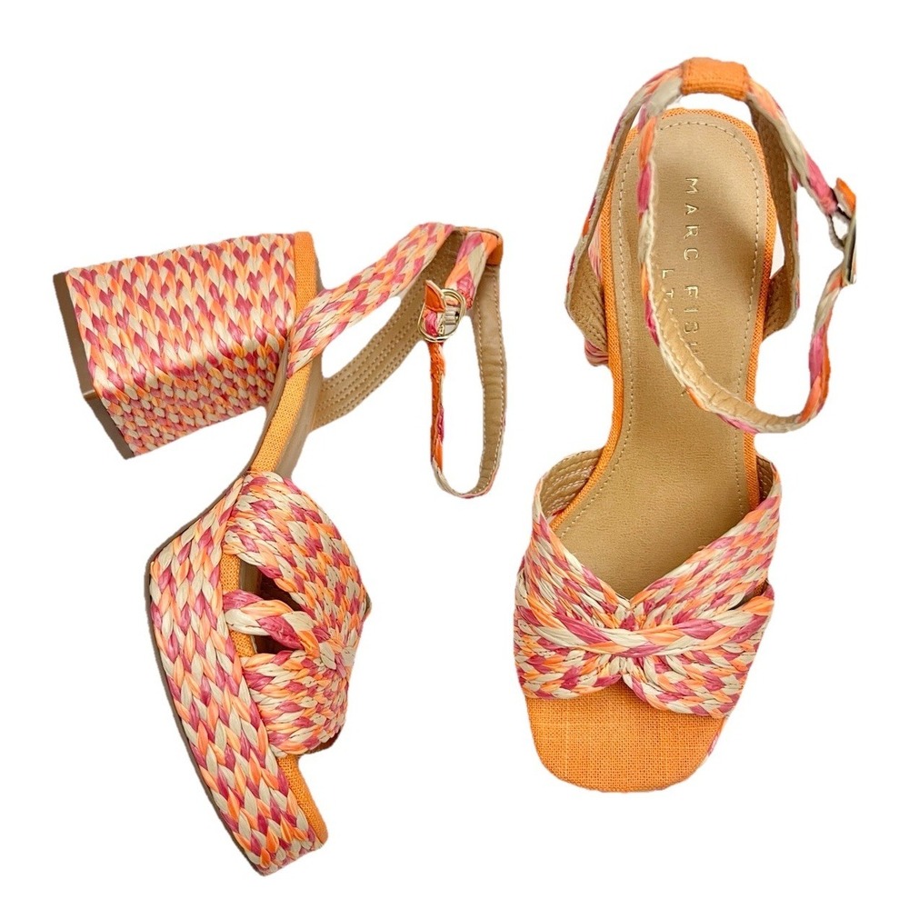 Marc Fisher Wedge Heel 6M MLJANIE Platform Sandal Shoe Accessory Women Clothing